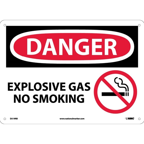 Danger Explosive Gas No Smoking Sign (D519RB)