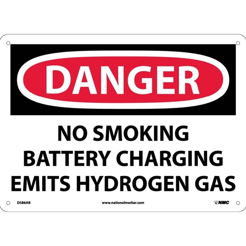 Danger No Smoking Battery Charging Sign (D586AB)
