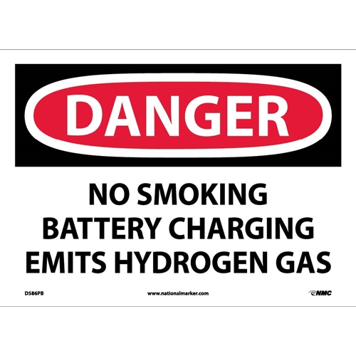 Danger No Smoking Battery Charging Sign (D586PB)