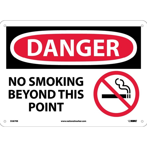 Danger No Smoking Beyond This Point Sign (D587RB)