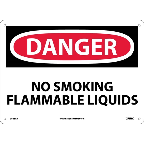 Danger No Smoking Flammable Liquids Sign (D588AB)