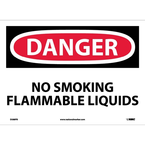 Danger No Smoking Flammable Liquids Sign (D588PB)