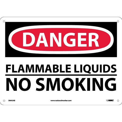 Danger Flammable Liquids No Smoking Sign (D645AB)