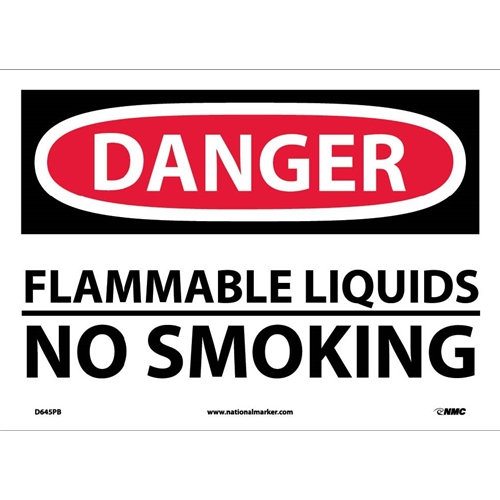 Danger Flammable Liquids No Smoking Sign (D645PB)