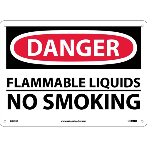 Danger Flammable Liquids No Smoking Sign (D645RB)