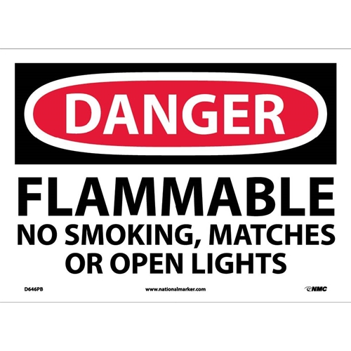 Danger Flammable No Smoking Sign (D646PB)