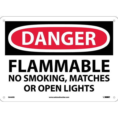 Danger Flammable No Smoking Sign (D646RB)