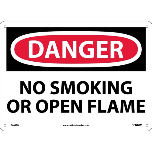 Danger No Smoking Or Open Flame Sign (D648RB)