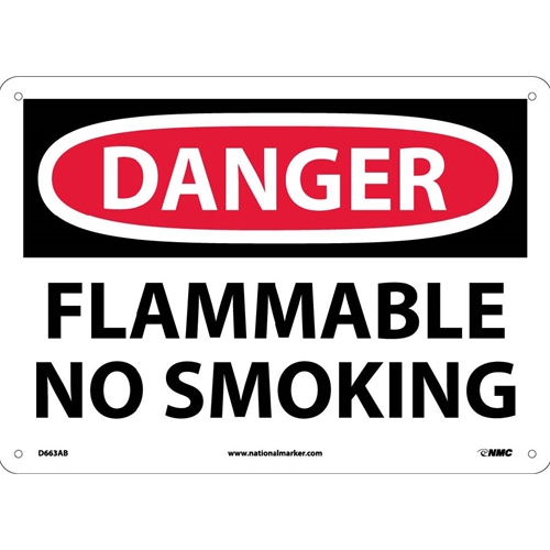 Danger Flammable No Smoking Sign (D663AB)