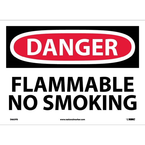 Danger Flammable No Smoking Sign (D663PB)