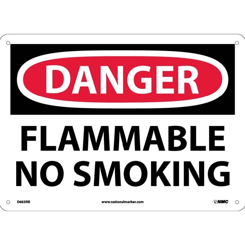 Danger Flammable No Smoking Sign (D663RB)