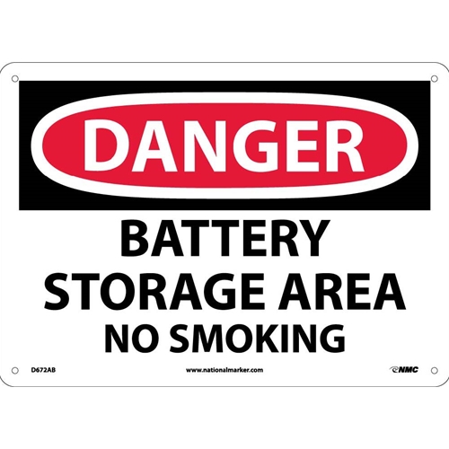 Danger Battery Storage Area No Smoking Sign (D672AB)