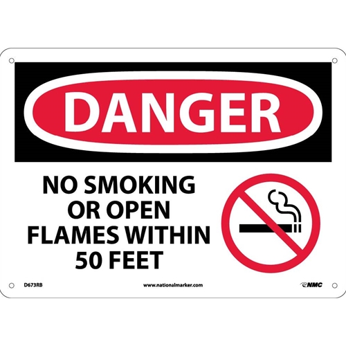 Danger No Smoking Sign (D673RB)