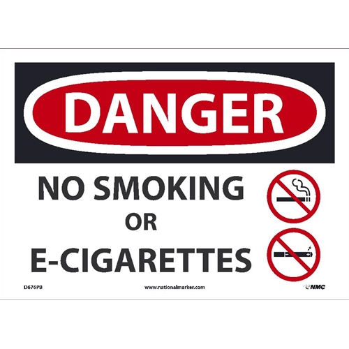 Danger No Smoking Or E-Cigarettes Sign (D676PB)