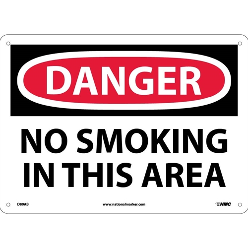 Danger No Smoking In This Area Sign (D80AB)