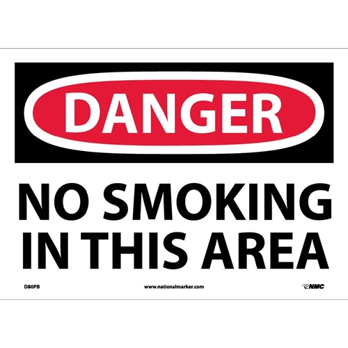 Danger No Smoking In This Area Sign (D80PB)