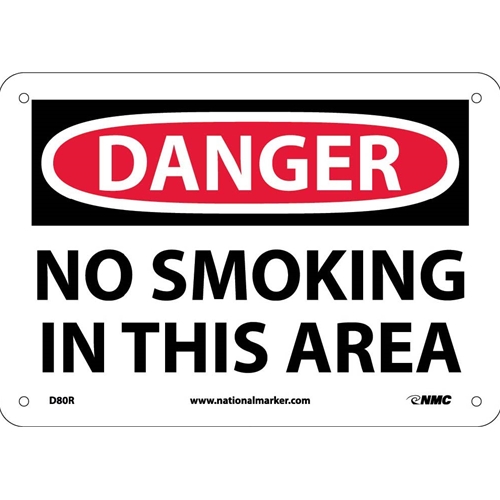 Danger No Smoking In This Area Sign (D80R)