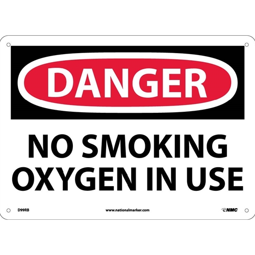 Danger No Smoking Oxygen In Use Sign (D99RB)
