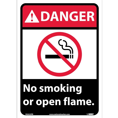 Danger No Smoking Or Open Flame Sign (DGA53PB)