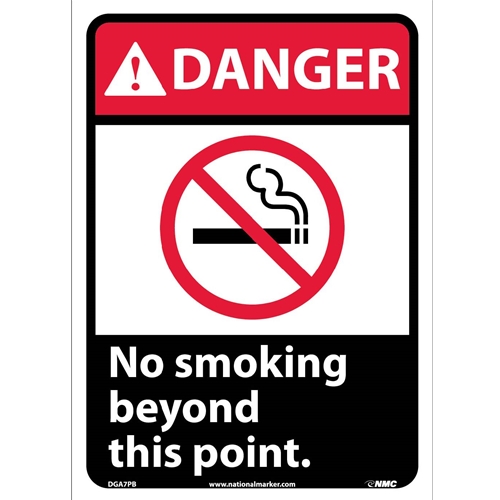 Danger No Smoking Beyond This Point Sign (DGA7PB)