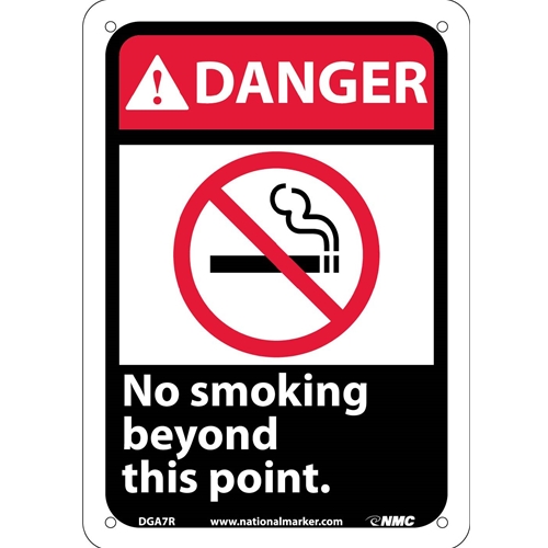 Danger No Smoking Beyond This Point Sign (DGA7R)