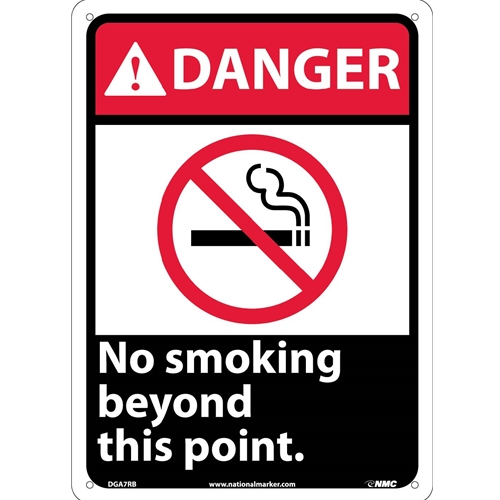 Danger No Smoking Beyond This Point Sign (DGA7RB)