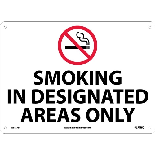 Smoking In Designated Areas Only Sign (M115AB)