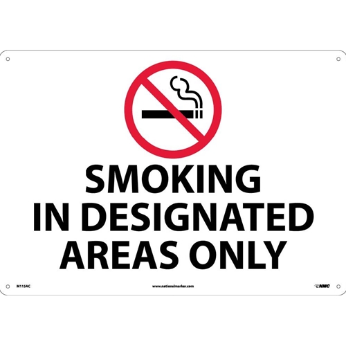 Smoking In Designated Areas Only Sign (M115AC)