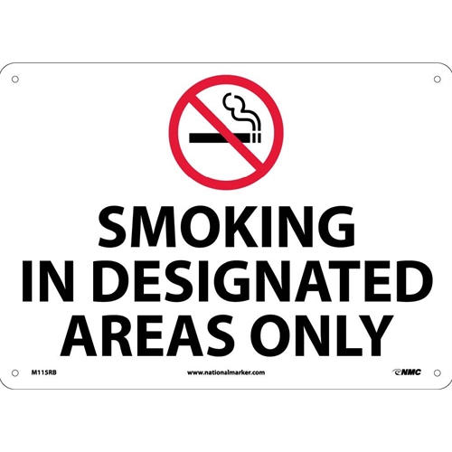 Smoking In Designated Areas Only Sign (M115RB)