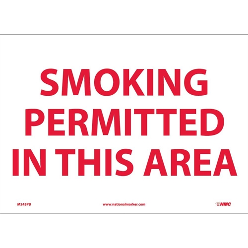 Smoking Permitted In This Area Sign (M243PB)