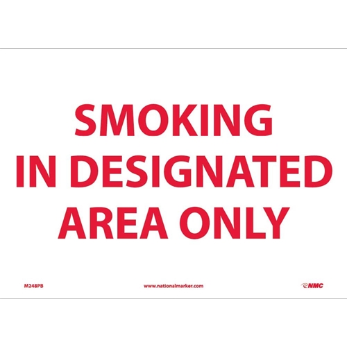 Smoking In Designated Area Only Sign (M248PB)