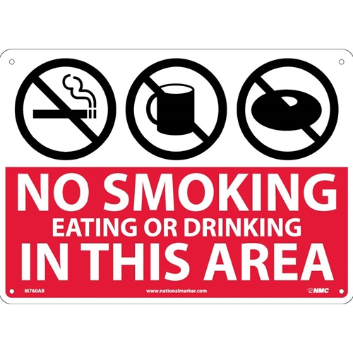 No Smoking Eating Or Drinking In This Area Sign (M760AB)