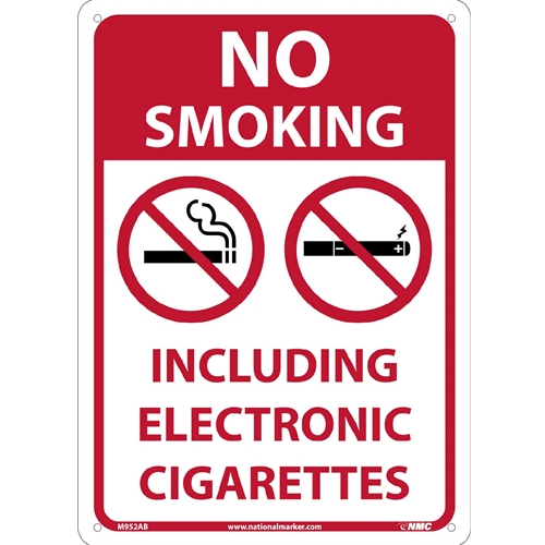 No Smoking Including E Cigarettes Sign (M952AB)