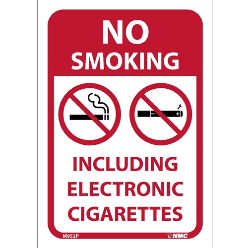 No Smoking Including E Cigarettes Sign (M952P)