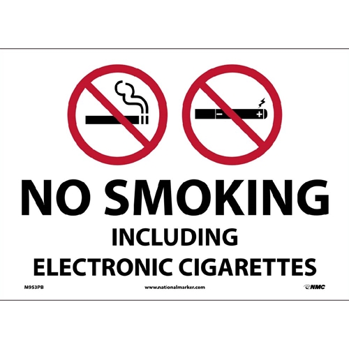 No Smoking Including E Cigarettes Sign (M953PB)