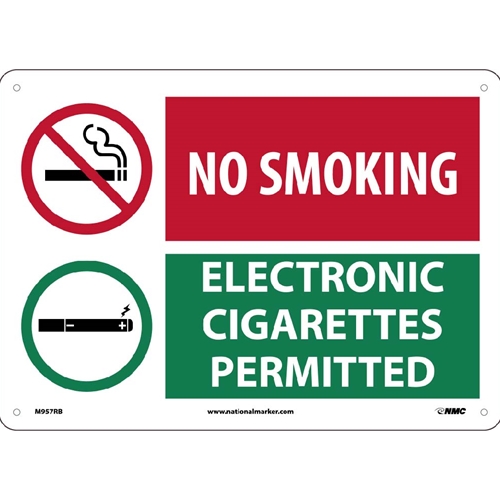 No Smoking Electronic Cigarettes Permitted Sign (M957RB)