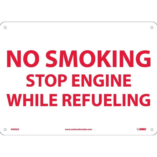 No Smoking Stop Engine While Refueling Sign (MNRAB)