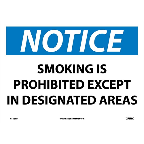 Notice Smoking Is Prohibited Sign (N155PB)