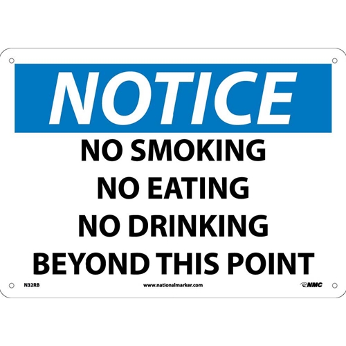 Notice No Smoking Beyond This Point Sign (N32RB)