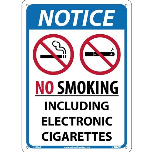 No Smoking Including E Cigarettes Sign (N501AB)