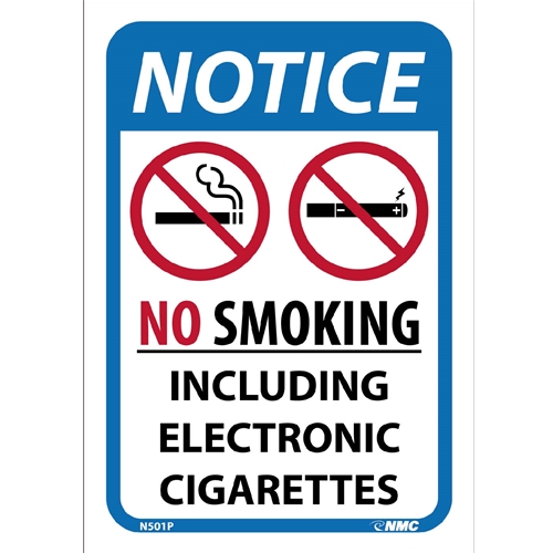No Smoking Including E Cigarettes Sign (N501P)