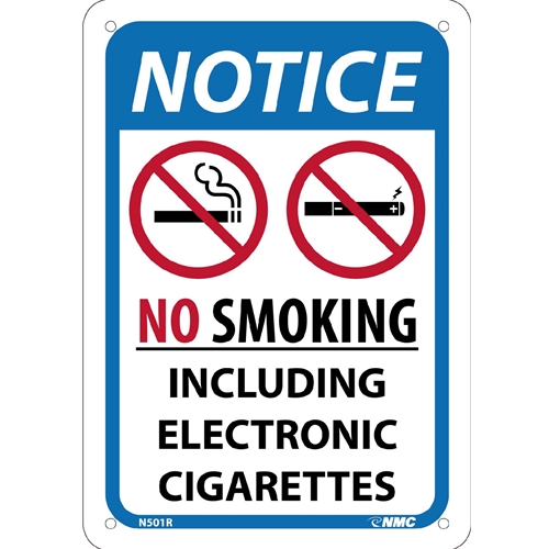 No Smoking Including E Cigarettes Sign (N501R)