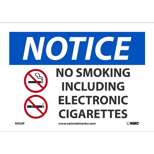 No Smoking Including E Cigarettes Sign (N503P)