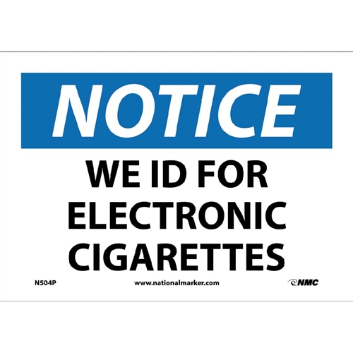 We Id For Electronic Cigarettes Signs (N504P)