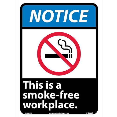 Notice This Is A Smoke-Free Workplace Sign (NGA1PB)