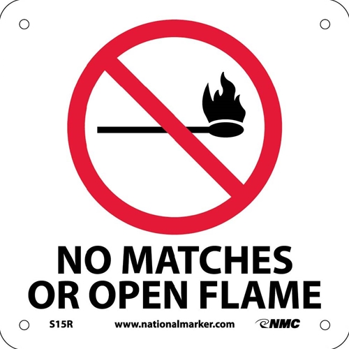 No Matches Or Open Flame Sign (S15R)