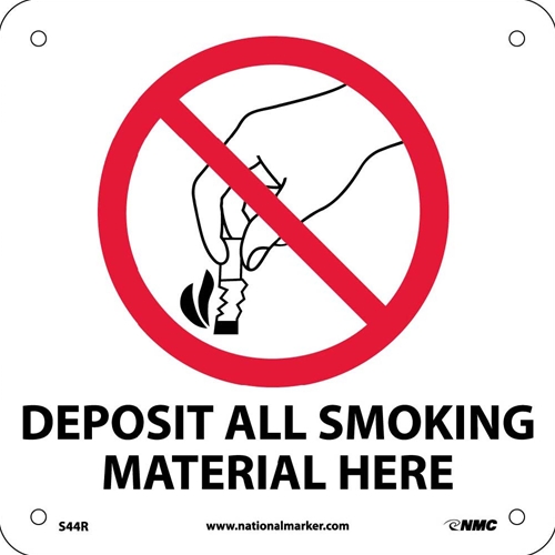 Deposit All Smoking Material Here Sign (S44R)