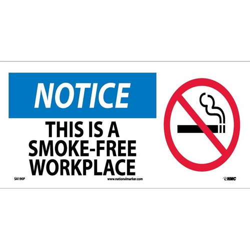 Notice This Is A Smoke-Free Workplace Sign (SA190P)