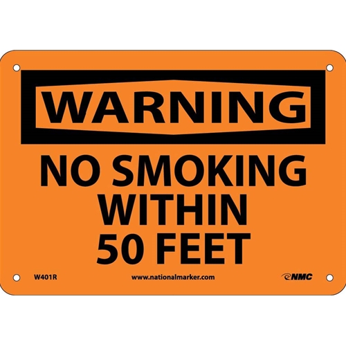 Warning No Smoking Within 50 Feet Sign (W401R)