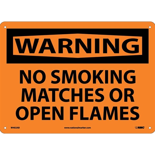 Warning No Smoking Matches Or Open Flames Sign (W402AB)